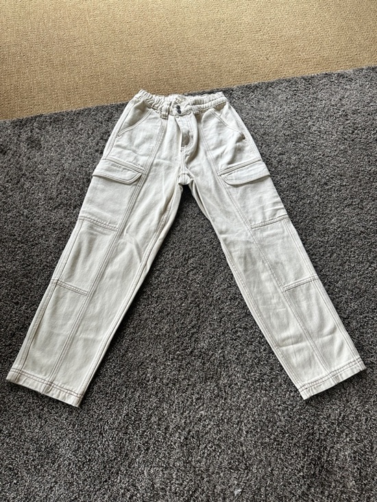 PacSun Pants - PacSun Women's Straight Leg Cargo Pants in Off-White Light Tan Size Small